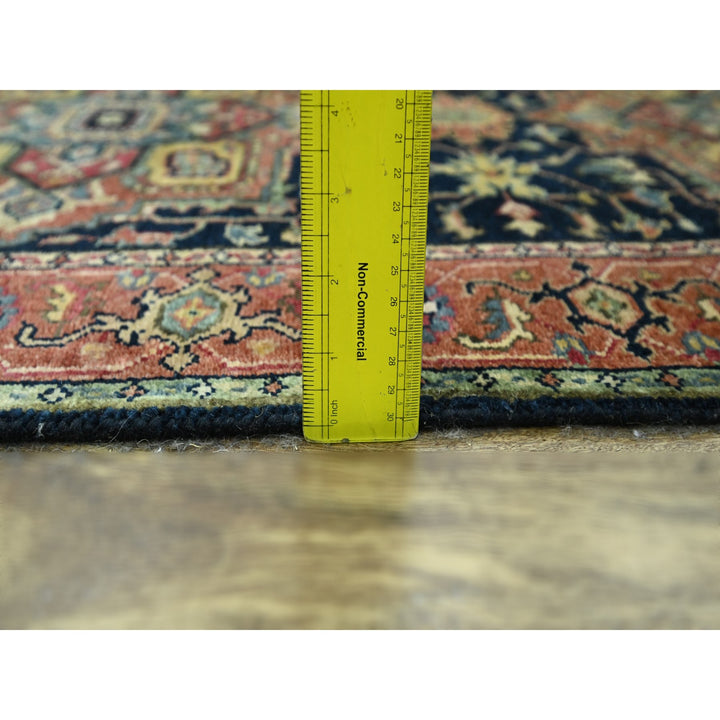 2'8" x 21'8" New Hand Knotted Blue Wool Runner Oriental Rug - MOA10276232
