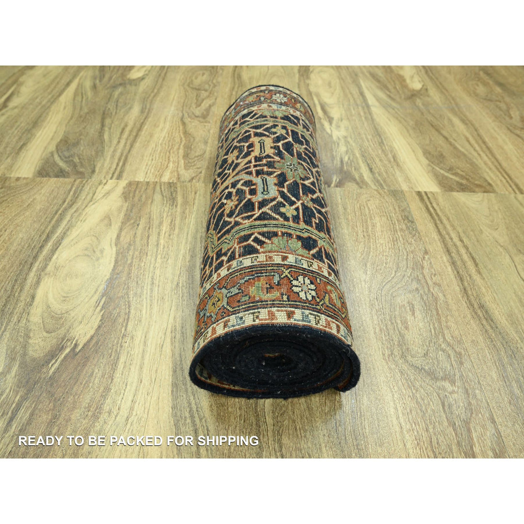 2'6" x 18'0" New Hand Knotted Blue Wool Runner Oriental Rug - MOA10276233
