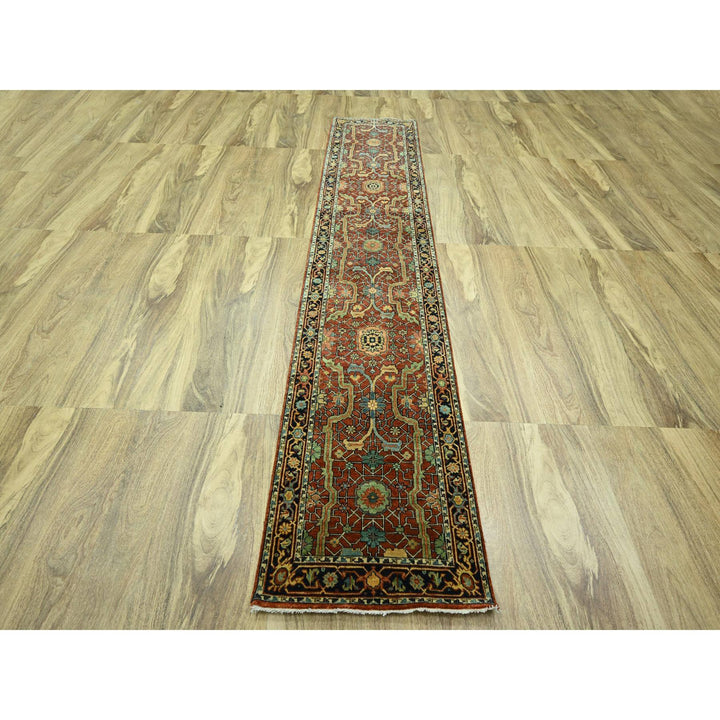 2'6" x 12'0" New Hand Knotted Red Wool Runner Oriental Rug - MOA10276234