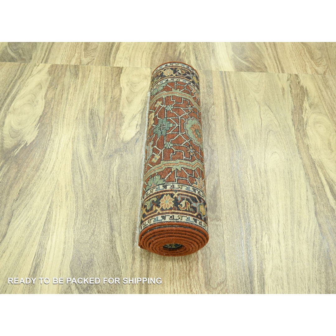 2'6" x 12'0" New Hand Knotted Red Wool Runner Oriental Rug - MOA10276234
