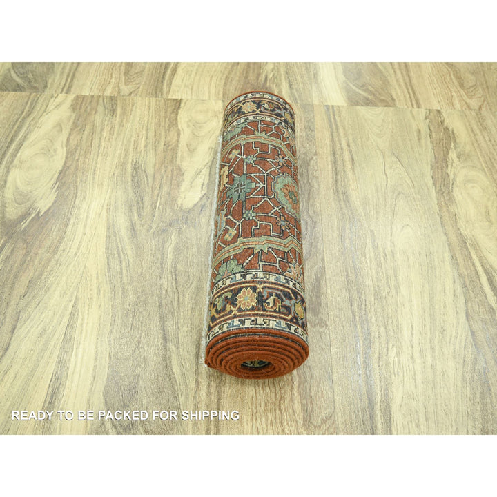 2'6" x 12'0" New Hand Knotted Red Wool Runner Oriental Rug - MOA10276234