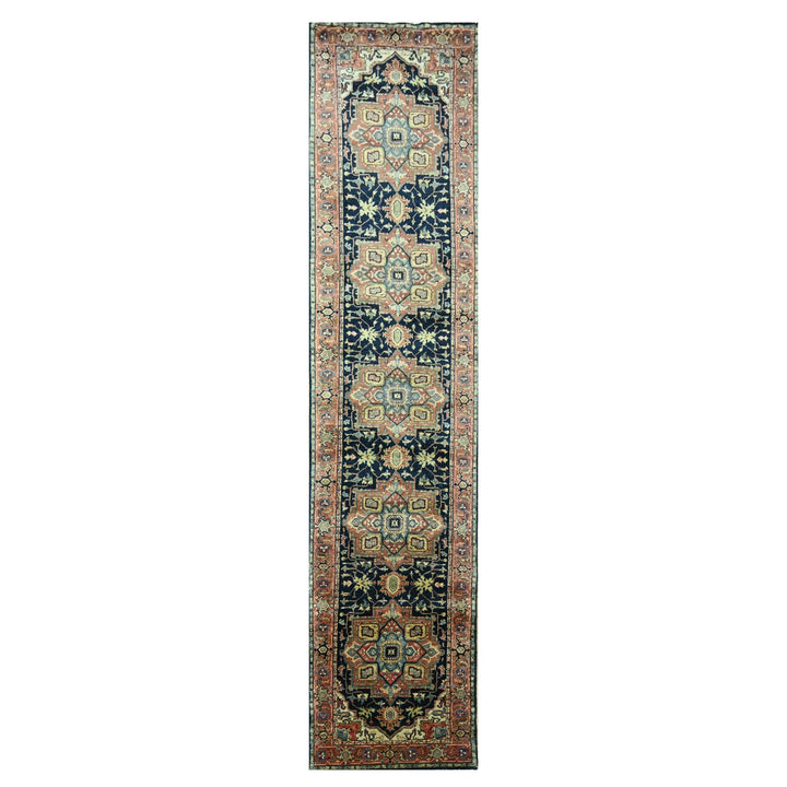 2'6" x 11'5" New Hand Knotted Blue Wool Runner Oriental Rug - MOA10276236