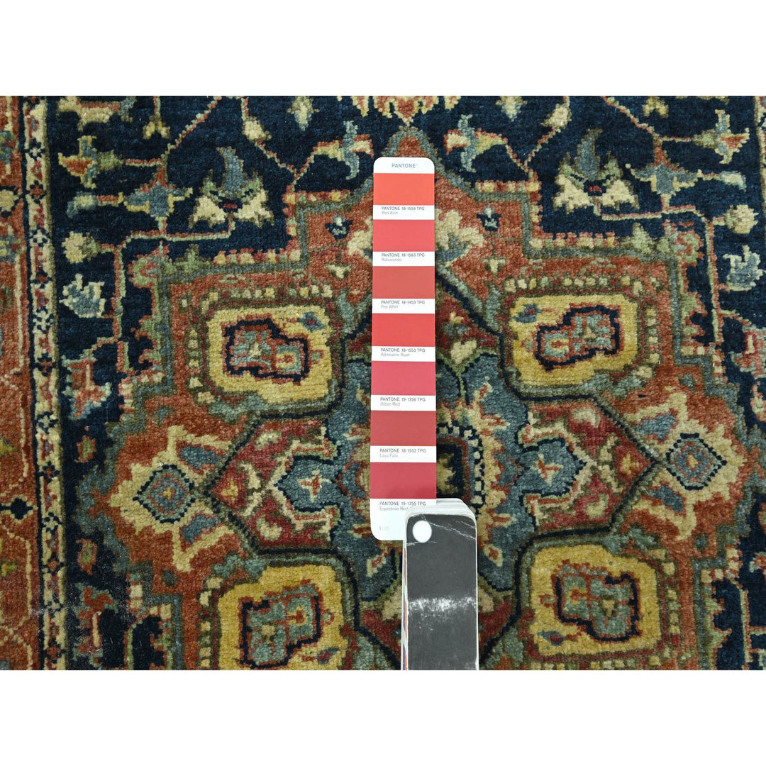 2'6" x 11'5" New Hand Knotted Blue Wool Runner Oriental Rug - MOA10276236