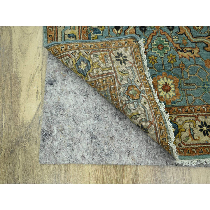 2'11" x 5'0" New Hand Knotted Blue Wool Rectangle Oriental Rug - MOA10276238