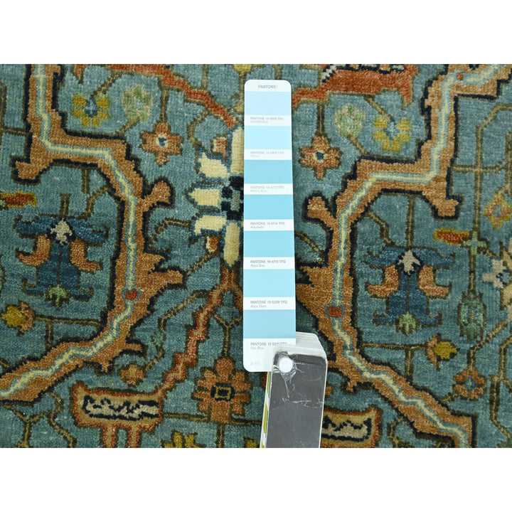 2'11" x 5'0" New Hand Knotted Blue Wool Rectangle Oriental Rug - MOA10276238