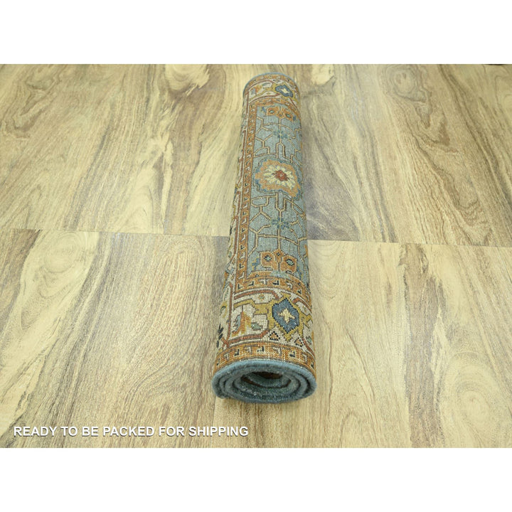 2'11" x 5'0" New Hand Knotted Blue Wool Rectangle Oriental Rug - MOA10276238