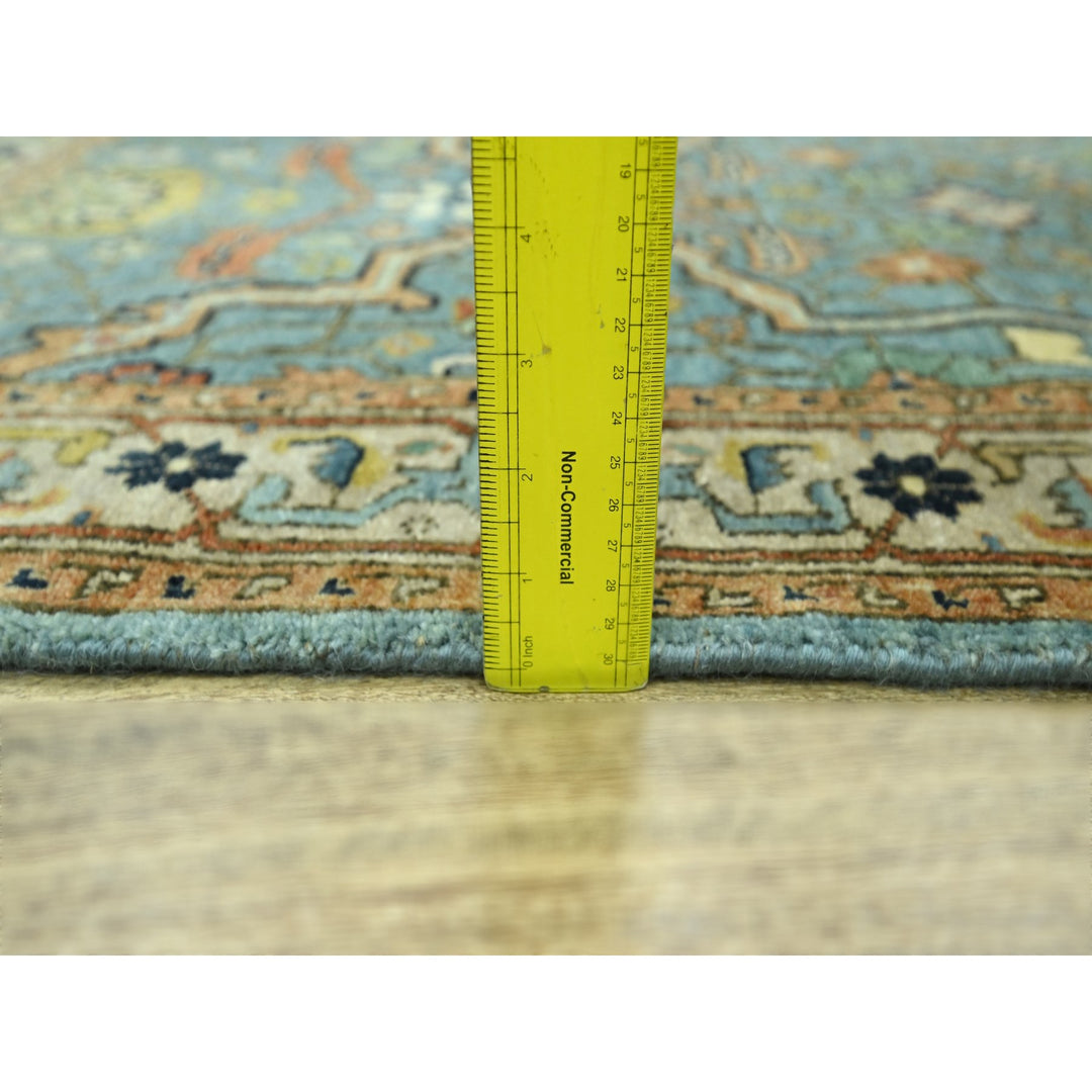 2'11" x 5'0" New Hand Knotted Blue Wool Rectangle Oriental Rug - MOA10276238