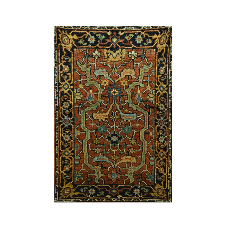 2'0" x 3'0" New Hand Knotted Red Wool Rectangle Oriental Rug - MOA10276240