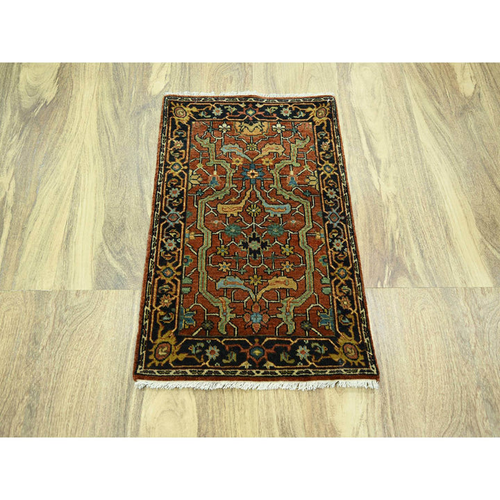 2'0" x 3'0" New Hand Knotted Red Wool Rectangle Oriental Rug - MOA10276240