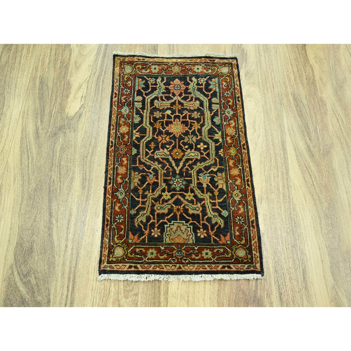 2'0" x 3'0" New Hand Knotted Blue Wool Rectangle Oriental Rug - MOA10276241