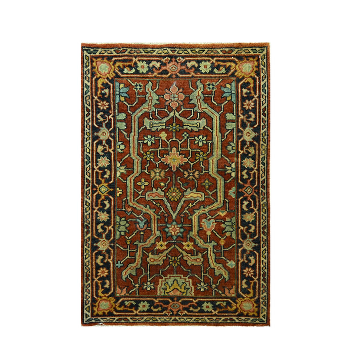 2'0" x 3'0" New Hand Knotted Red Wool Rectangle Oriental Rug - MOA10276242