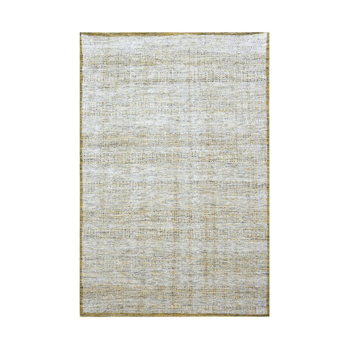 6'1" x 9'1" New Hand Knotted Yellow Wool Rectangle Oriental Rug - MOA10276244