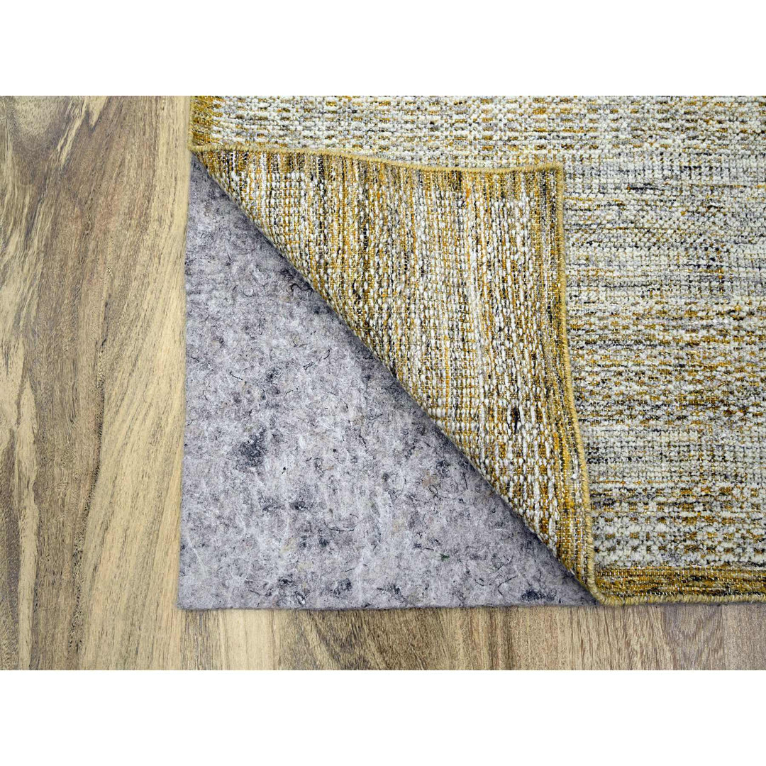 6'1" x 9'1" New Hand Knotted Yellow Wool Rectangle Oriental Rug - MOA10276244