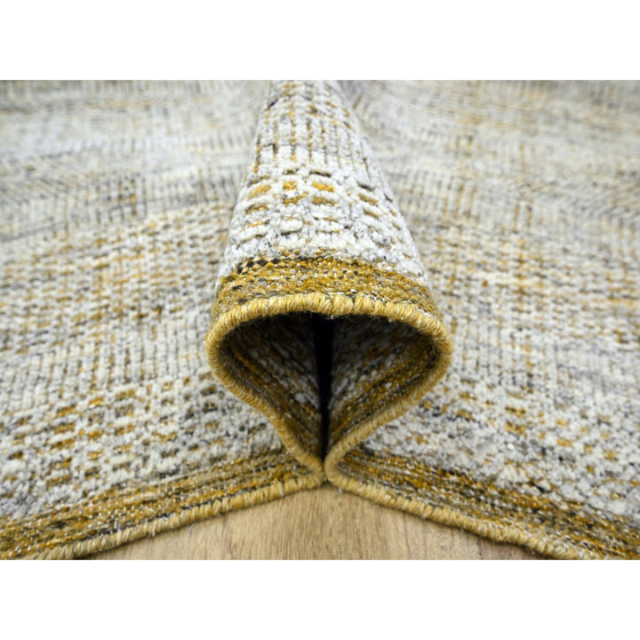 6'1" x 9'1" New Hand Knotted Yellow Wool Rectangle Oriental Rug - MOA10276244