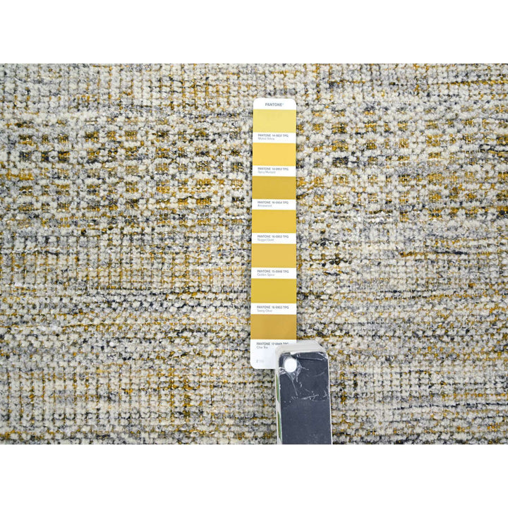 6'1" x 9'1" New Hand Knotted Yellow Wool Rectangle Oriental Rug - MOA10276244