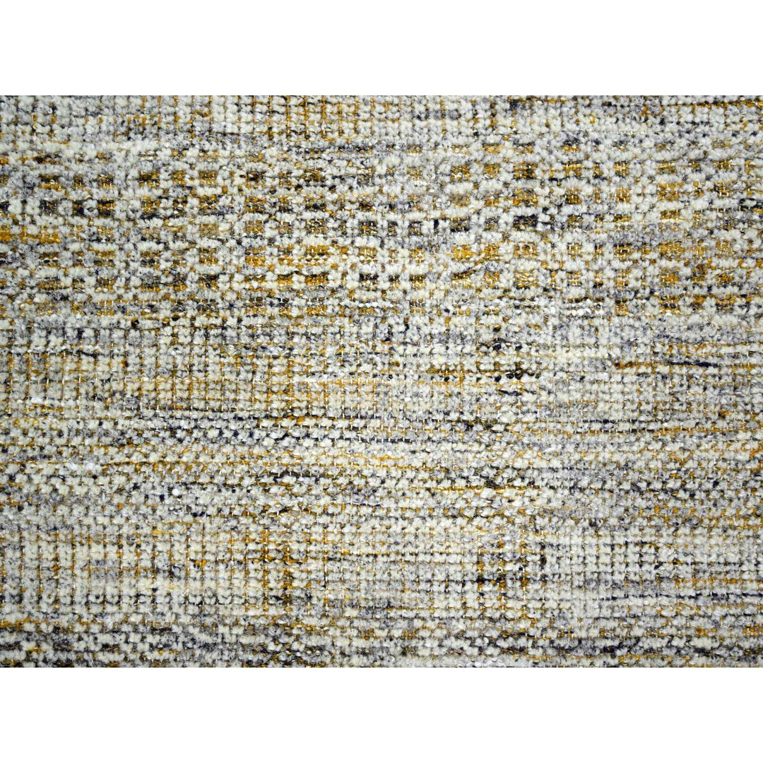 6'1" x 9'1" New Hand Knotted Yellow Wool Rectangle Oriental Rug - MOA10276244
