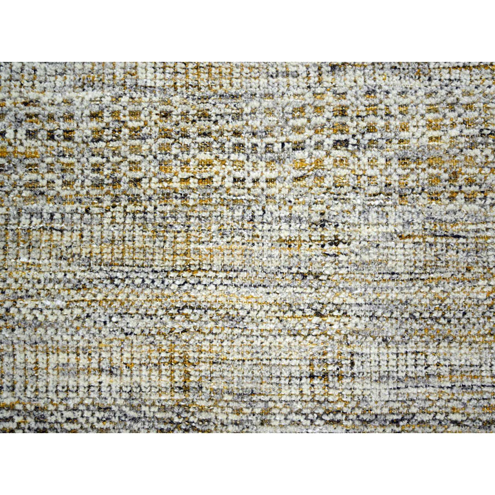 6'1" x 9'1" New Hand Knotted Yellow Wool Rectangle Oriental Rug - MOA10276244