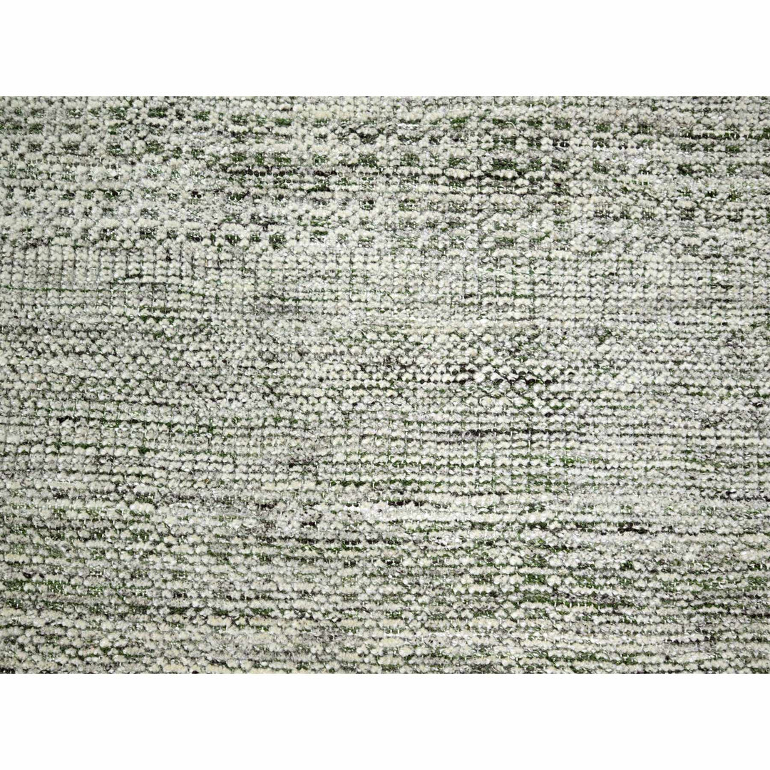 6'1" x 9'0" New Hand Knotted Green Wool Rectangle Oriental Rug - MOA10276245
