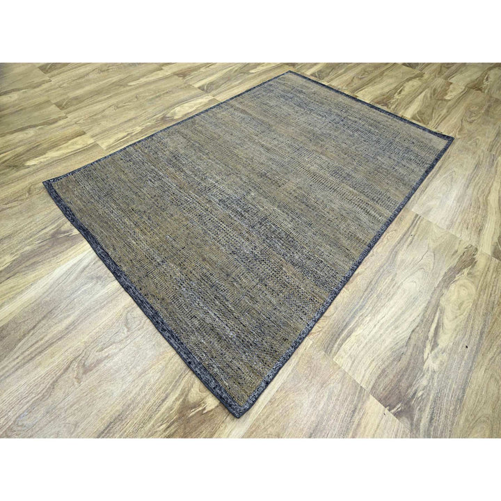 6'0" x 9'2" New Hand Knotted Brown Wool Rectangle Oriental Rug - MOA10276246