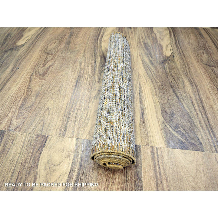 2'7" x 8'2" New Hand Knotted Yellow Wool Runner Oriental Rug - MOA10276247