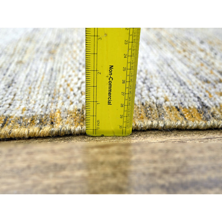 2'7" x 8'2" New Hand Knotted Yellow Wool Runner Oriental Rug - MOA10276247