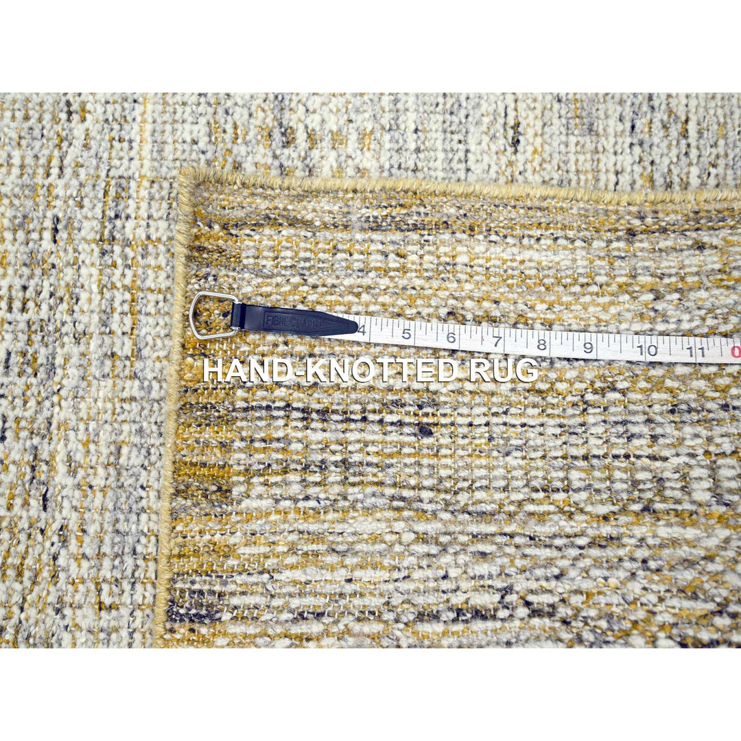2'7" x 8'2" New Hand Knotted Yellow Wool Runner Oriental Rug - MOA10276247