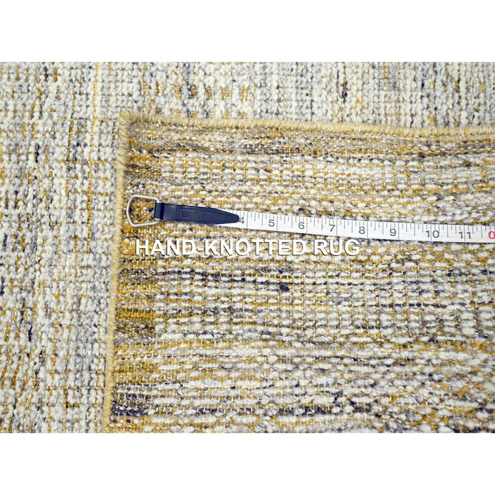 2'7" x 8'2" New Hand Knotted Yellow Wool Runner Oriental Rug - MOA10276247