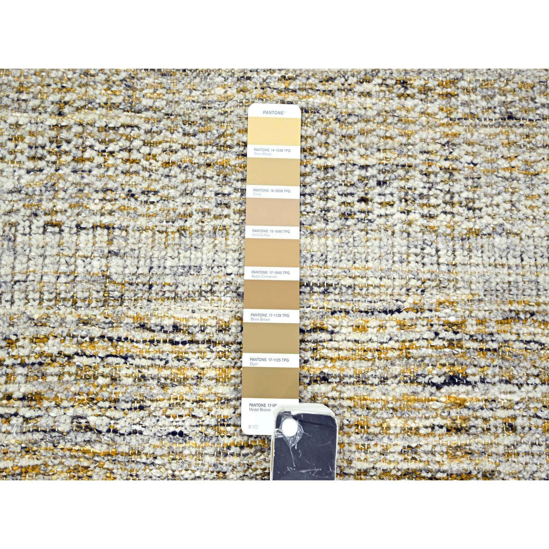 2'7" x 8'2" New Hand Knotted Yellow Wool Runner Oriental Rug - MOA10276249