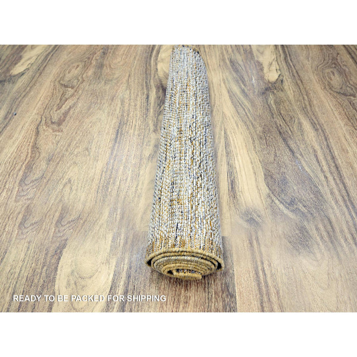 2'7" x 8'2" New Hand Knotted Yellow Wool Runner Oriental Rug - MOA10276249