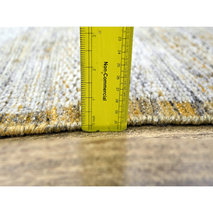 2'7" x 8'2" New Hand Knotted Yellow Wool Runner Oriental Rug - MOA10276249