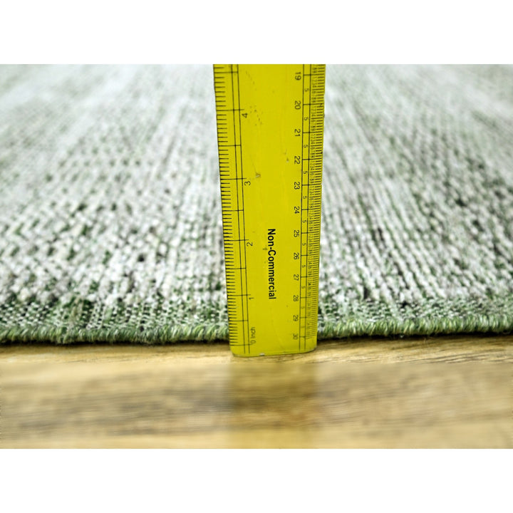 2'7" x 8'0" New Hand Knotted Green Wool Runner Oriental Rug - MOA10276251