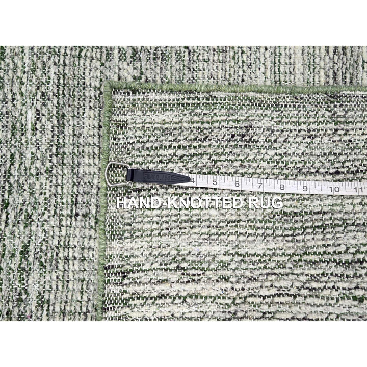 2'7" x 8'0" New Hand Knotted Green Wool Runner Oriental Rug - MOA10276251