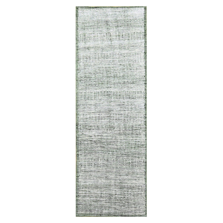 2'6" x 8'0" New Hand Knotted Green Wool Runner Oriental Rug - MOA10276252