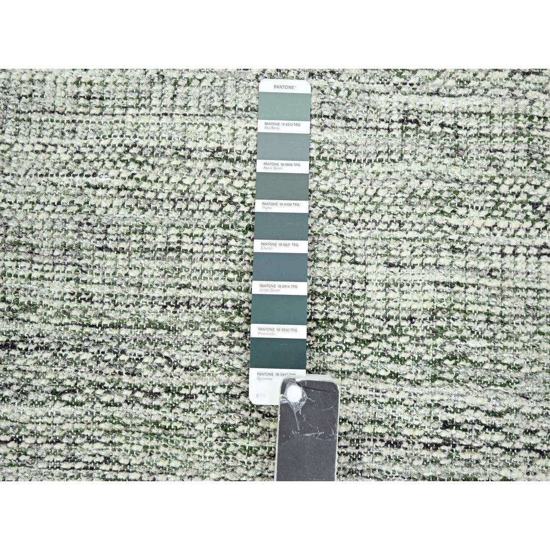 2'6" x 8'0" New Hand Knotted Green Wool Runner Oriental Rug - MOA10276252