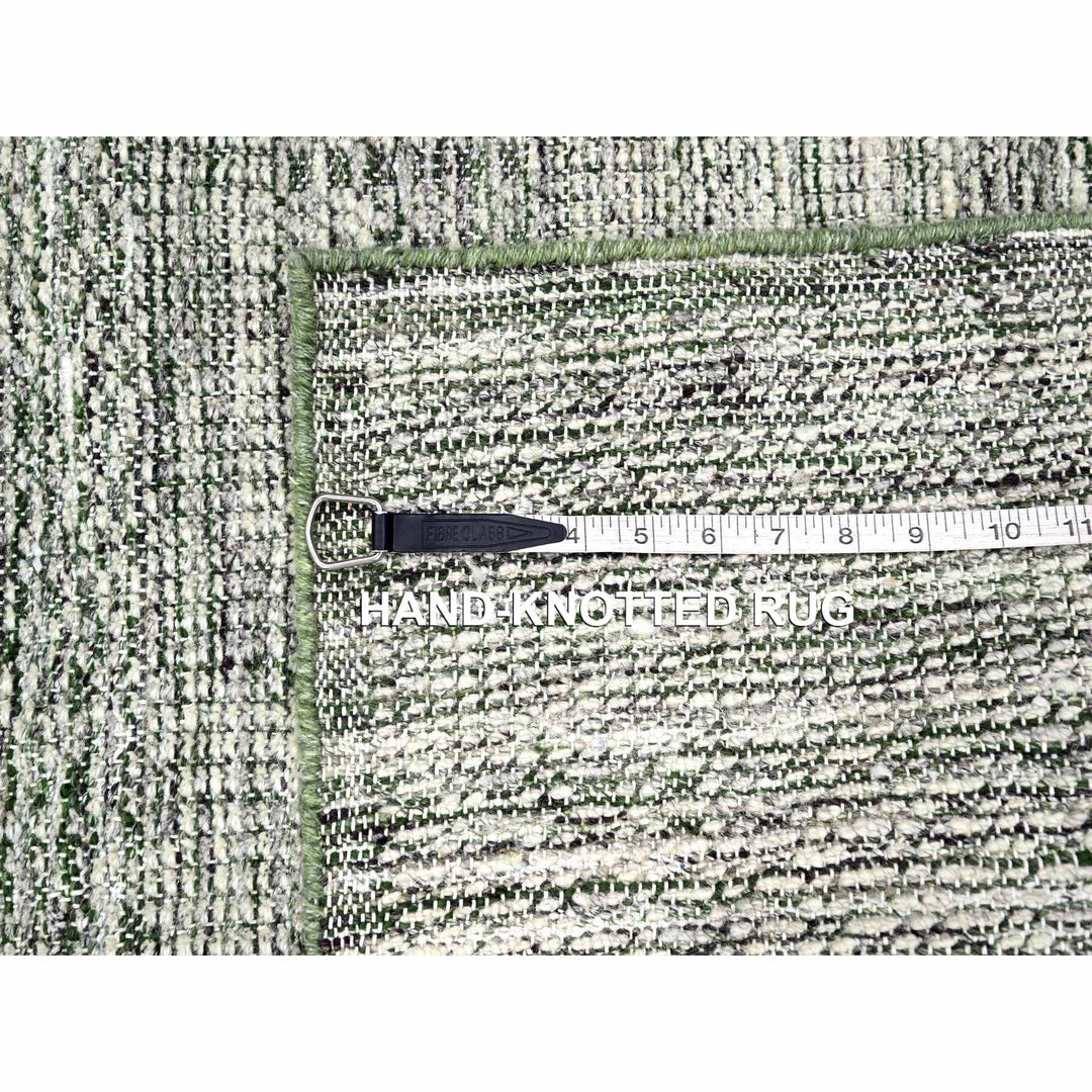 2'6" x 8'0" New Hand Knotted Green Wool Runner Oriental Rug - MOA10276252