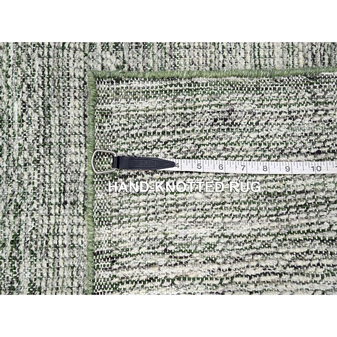 2'3" x 7'11" New Hand Knotted Green Wool Runner Oriental Rug - MOA10276253