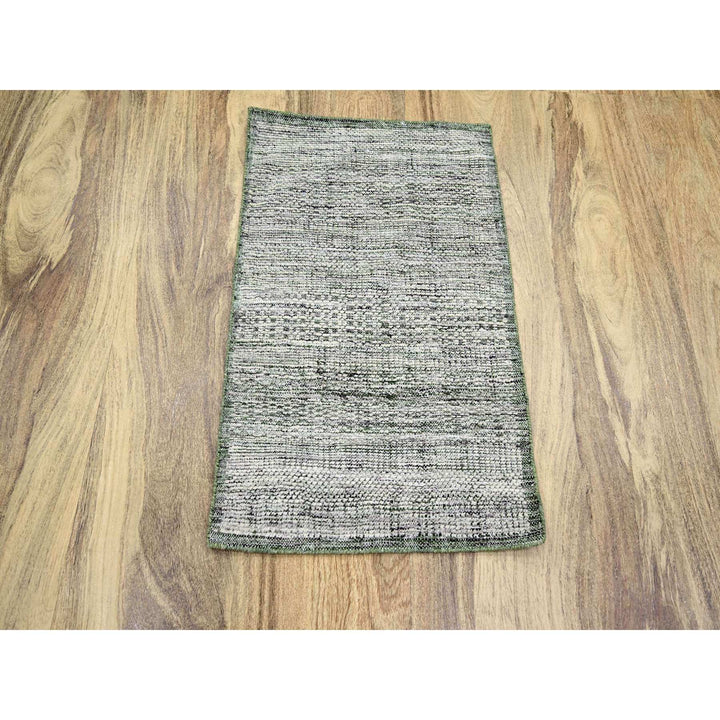 2'0" x 3'0" New Hand Knotted Green Wool Rectangle Oriental Rug - MOA10276254