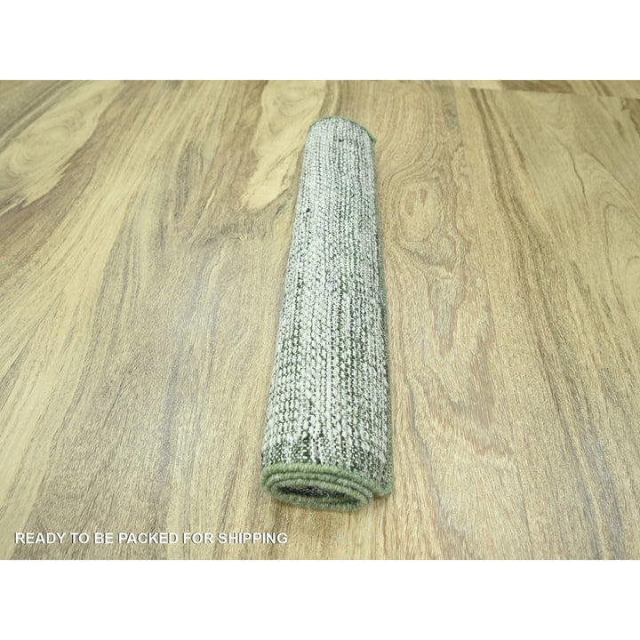 2'0" x 3'0" New Hand Knotted Green Wool Rectangle Oriental Rug - MOA10276254