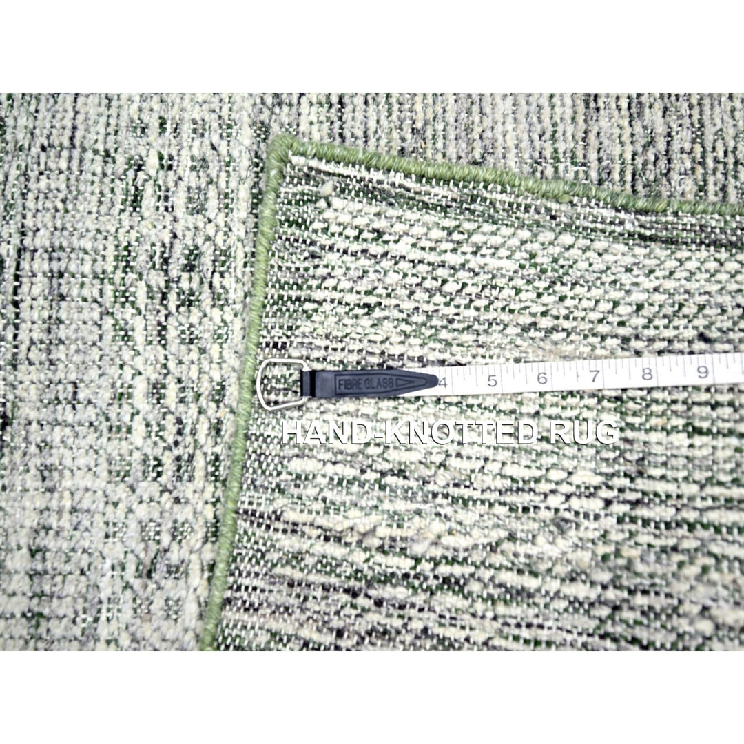 2'0" x 3'0" New Hand Knotted Green Wool Rectangle Oriental Rug - MOA10276255