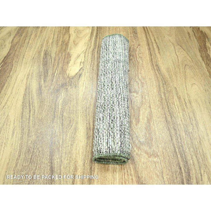 2'0" x 3'0" New Hand Knotted Green Wool Rectangle Oriental Rug - MOA10276255