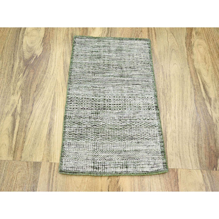 2'0" x 3'0" New Hand Knotted Green Wool Rectangle Oriental Rug - MOA10276256
