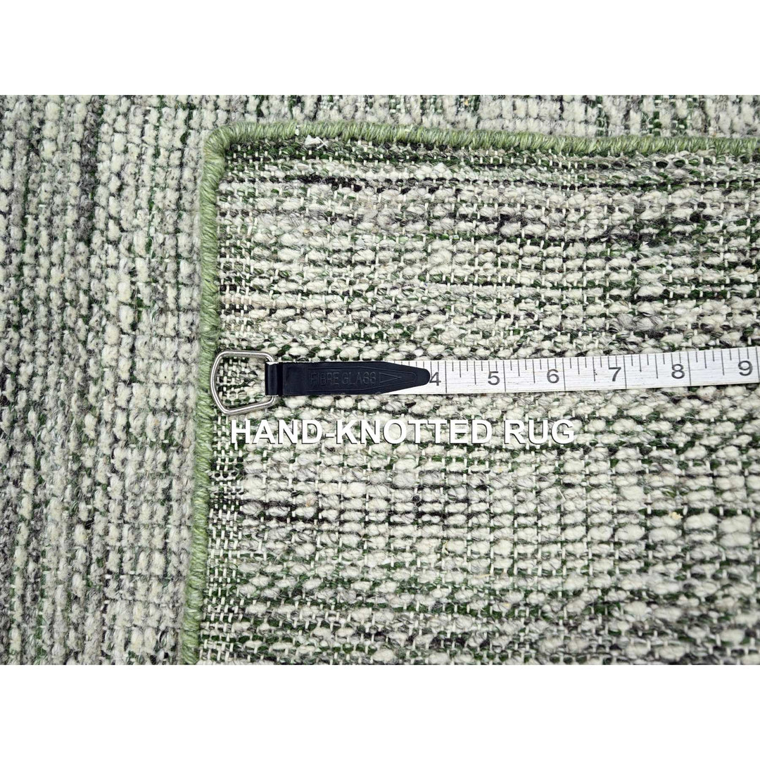 2'0" x 3'0" New Hand Knotted Green Wool Rectangle Oriental Rug - MOA10276256