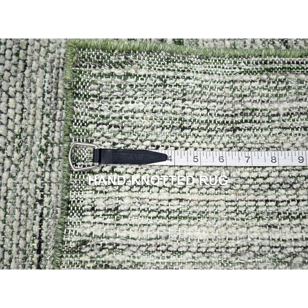 2'0" x 3'0" New Hand Knotted Green Wool Rectangle Oriental Rug - MOA10276257
