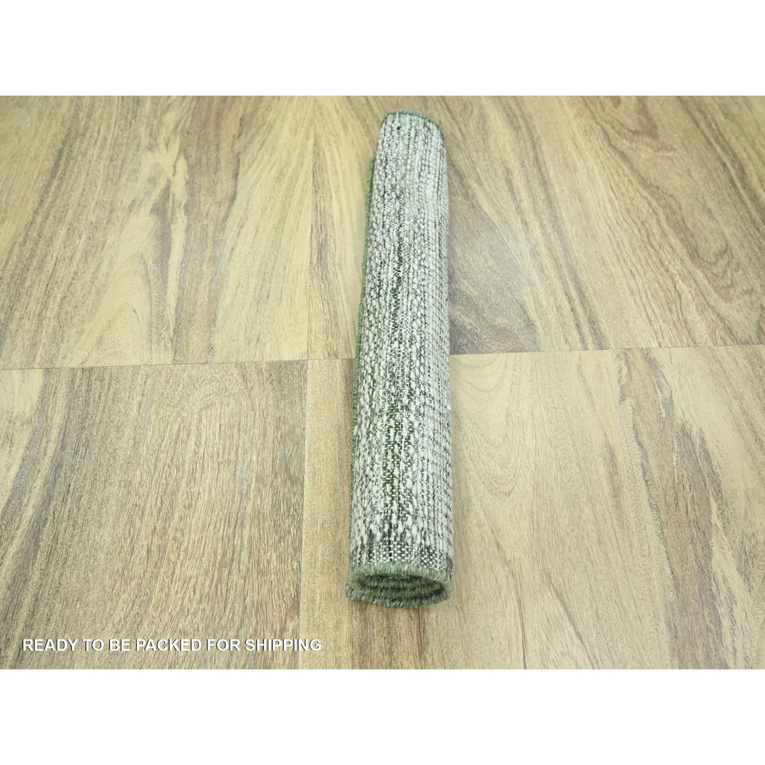 2'0" x 3'0" New Hand Knotted Green Wool Rectangle Oriental Rug - MOA10276257
