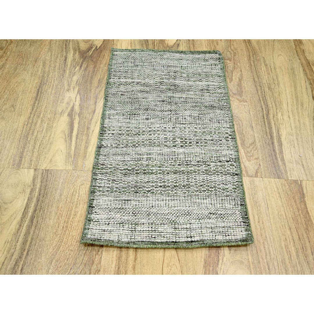2'0" x 3'0" New Hand Knotted Green Wool Rectangle Oriental Rug - MOA10276258