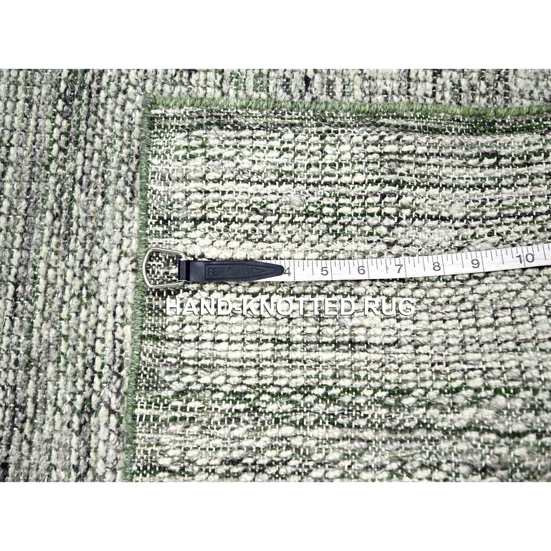 2'0" x 3'0" New Hand Knotted Green Wool Rectangle Oriental Rug - MOA10276258