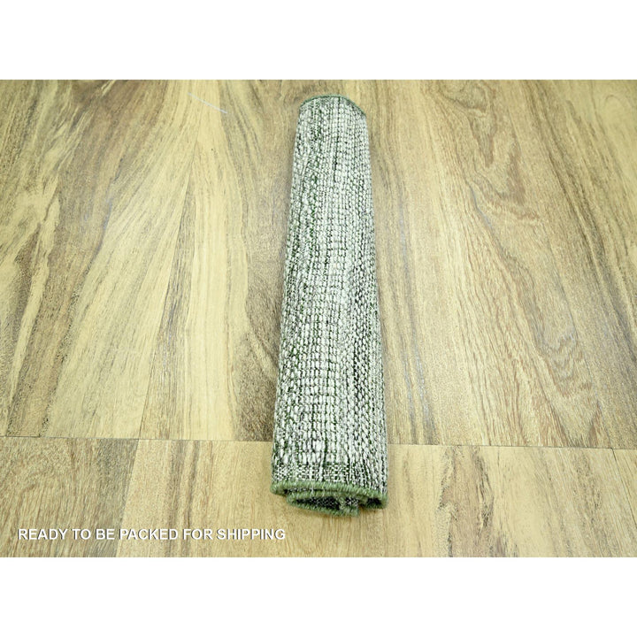 2'0" x 3'0" New Hand Knotted Green Wool Rectangle Oriental Rug - MOA10276258