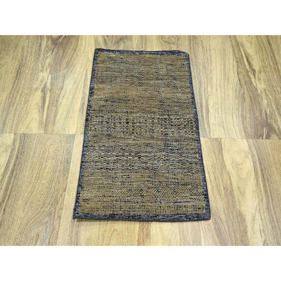 2'0" x 3'0" New Hand Knotted Brown Wool Rectangle Oriental Rug - MOA10276259