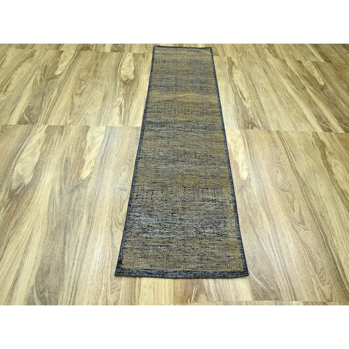 2'6" x 8'0" New Hand Knotted Brown Wool Runner Oriental Rug - MOA10276264