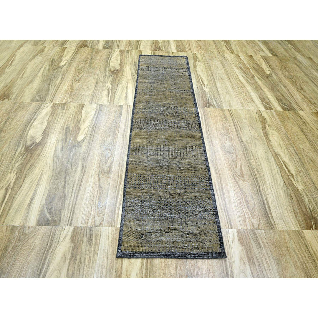 2'6" x 8'0" New Hand Knotted Brown Wool Runner Oriental Rug - MOA10276265